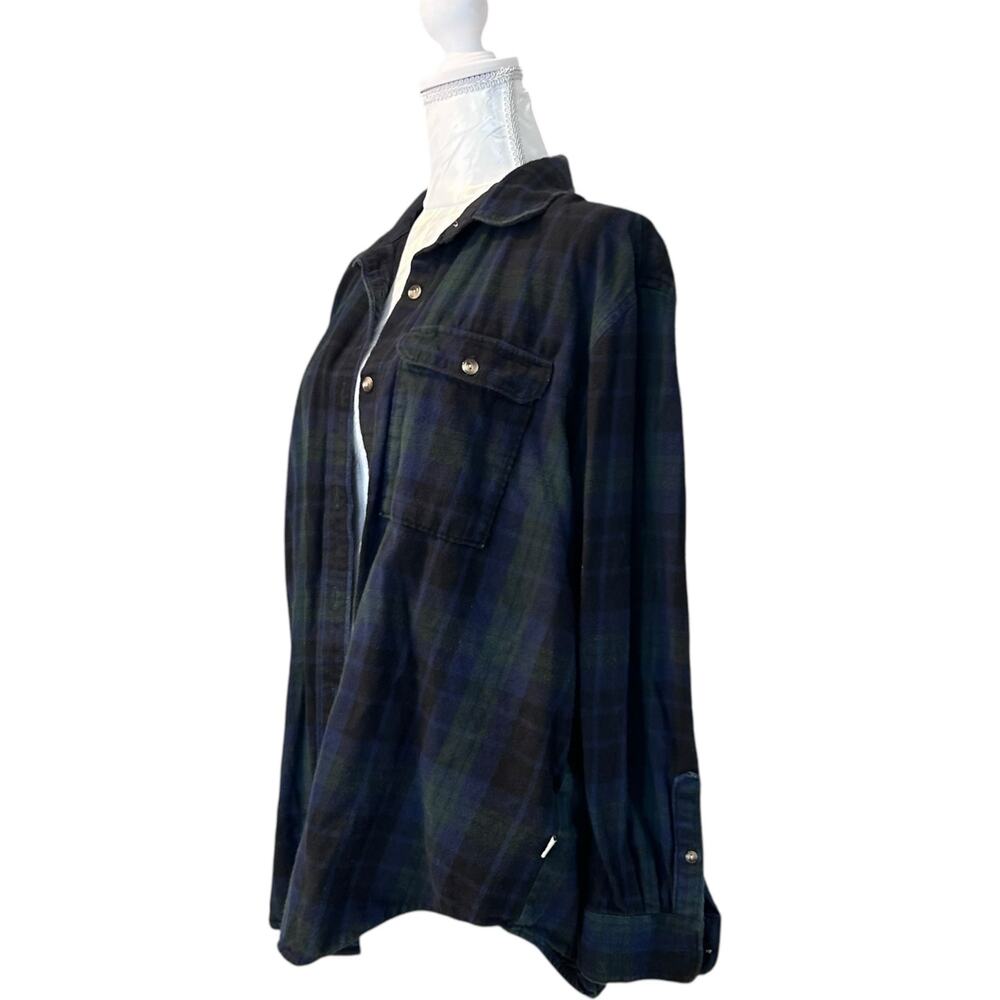 The North Face Button Down Shirt Large Blue Green Plaid Outdoor Hiking Casual - Picture 16 of 16